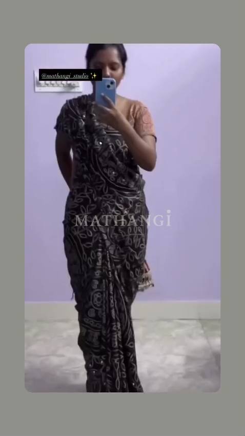 Classic Midnight Ajrakh Printed Saree